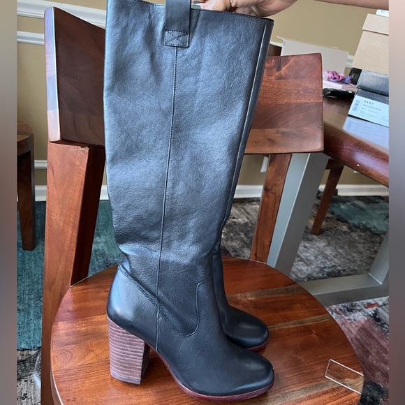 Gianni Bini Black Opulence Knee High Block Heel Boots - Picture 4 of 15